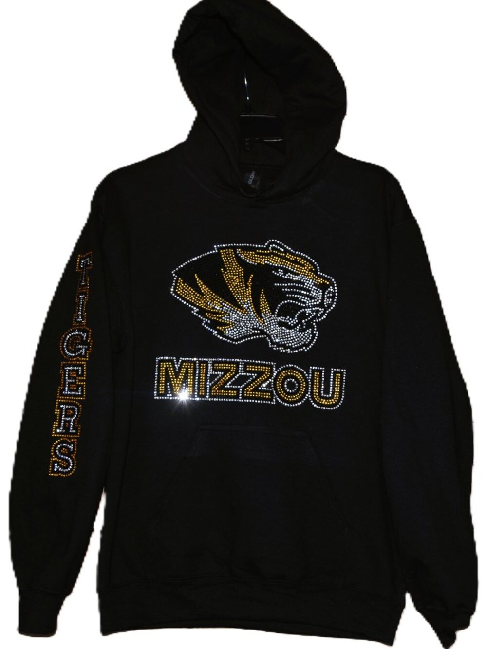 Missouri Tigers rhinestone hooded sweatshirt Tigers sleeve S M L XL 2X 3X 4X 5X